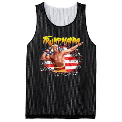 Funny Trumpmania Wrestling Meme 2024 Usa Flag Trump Rally Mesh Reversible Basketball Jersey Tank