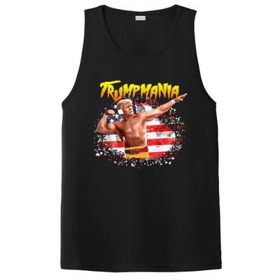 Funny Trumpmania Wrestling Meme 2024 Usa Flag Trump Rally PosiCharge Competitor Tank