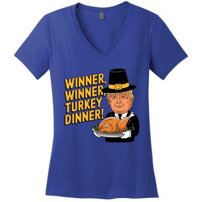 Funny Trump Winner Winner Turkey Dinner Thanksgiving Gift Women's V-Neck T-Shirt