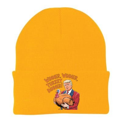 Funny Trump Winner Winner Turkey Dinner Thanksgiving Cute Gift Knit Cap Winter Beanie