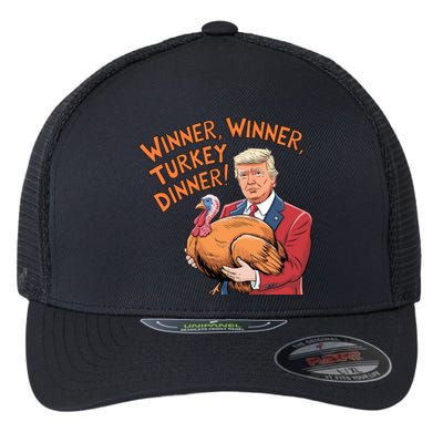 Funny Trump Winner Winner Turkey Dinner Thanksgiving Cute Gift Flexfit Unipanel Trucker Cap