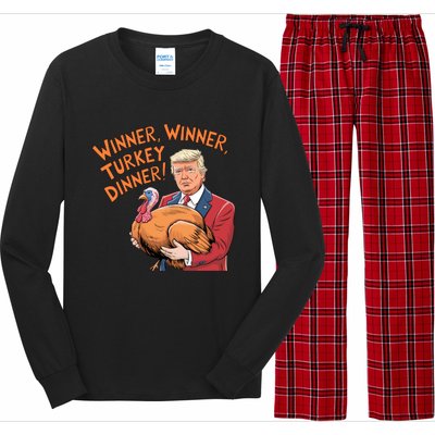 Funny Trump Winner Winner Turkey Dinner Thanksgiving Cute Gift Long Sleeve Pajama Set