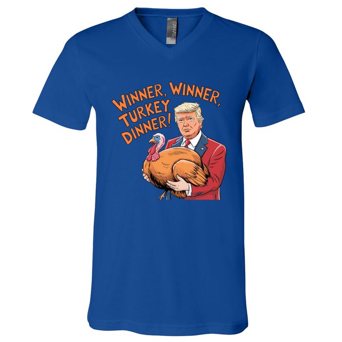 Funny Trump Winner Winner Turkey Dinner Thanksgiving Cute Gift V-Neck T-Shirt