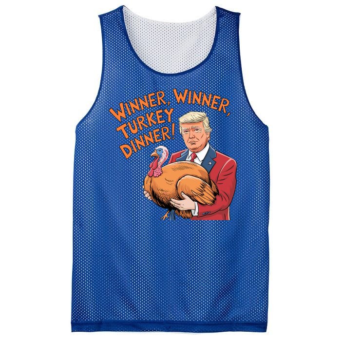 Funny Trump Winner Winner Turkey Dinner Thanksgiving Cute Gift Mesh Reversible Basketball Jersey Tank