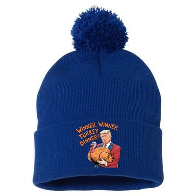 Funny Trump Winner Winner Turkey Dinner Thanksgiving Cute Gift Pom Pom 12in Knit Beanie