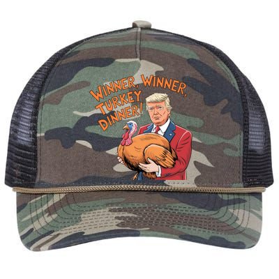 Funny Trump Winner Winner Turkey Dinner Thanksgiving Cute Gift Retro Rope Trucker Hat Cap