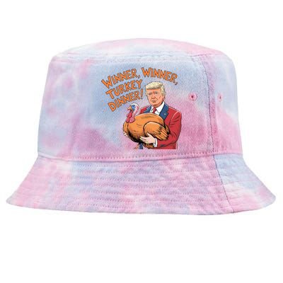 Funny Trump Winner Winner Turkey Dinner Thanksgiving Cute Gift Tie-Dyed Bucket Hat