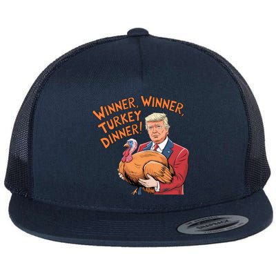 Funny Trump Winner Winner Turkey Dinner Thanksgiving Cute Gift Flat Bill Trucker Hat