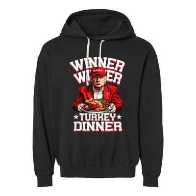 Funny Trump Winner Winner Turkey Dinner Thanksgiving Apparel Garment-Dyed Fleece Hoodie