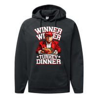 Funny Trump Winner Winner Turkey Dinner Thanksgiving Apparel Performance Fleece Hoodie