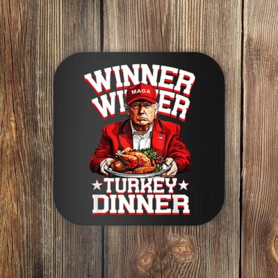 Funny Trump Winner Winner Turkey Dinner Thanksgiving Apparel Coaster