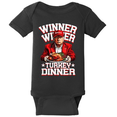 Funny Trump Winner Winner Turkey Dinner Thanksgiving Apparel Baby Bodysuit