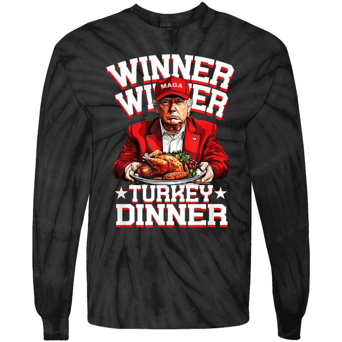 Funny Trump Winner Winner Turkey Dinner Thanksgiving Apparel Tie-Dye Long Sleeve Shirt