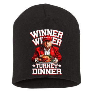 Funny Trump Winner Winner Turkey Dinner Thanksgiving Apparel Short Acrylic Beanie