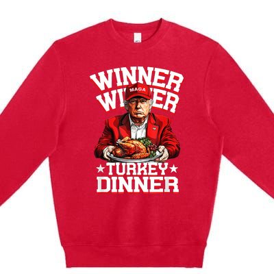 Funny Trump Winner Winner Turkey Dinner Thanksgiving Apparel Premium Crewneck Sweatshirt