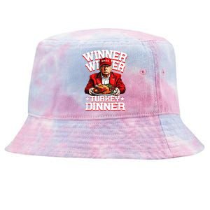 Funny Trump Winner Winner Turkey Dinner Thanksgiving Apparel Tie-Dyed Bucket Hat