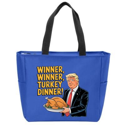 Funny Trump Winner Winner Turkey Dinner Thanksgiving Gift Zip Tote Bag