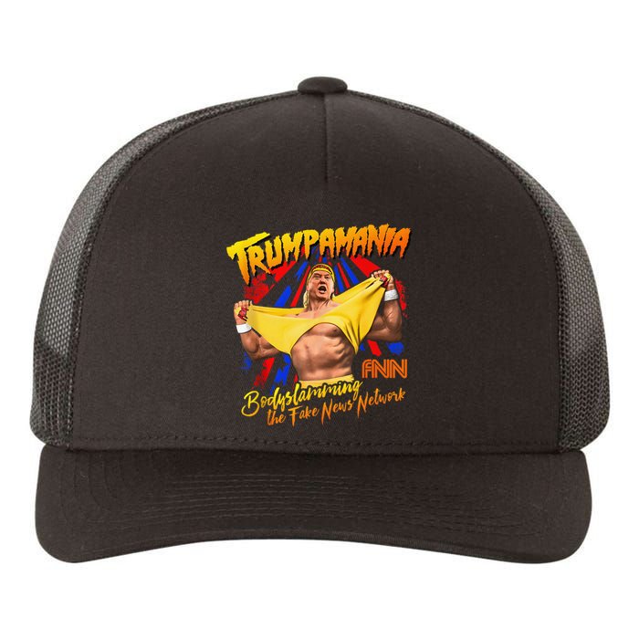 Funny Trump Wrestling Meme Fake News Trumpamania Yupoong Adult 5-Panel Trucker Hat