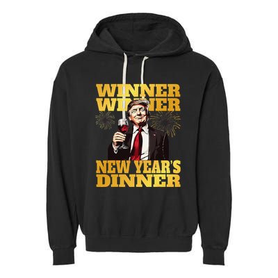 Funny Trump Winner YearS Dinner Trump Drinking Wine Garment-Dyed Fleece Hoodie