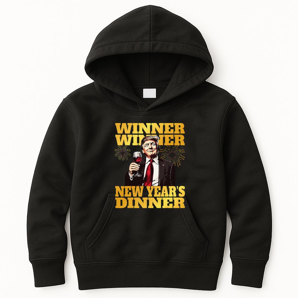 Funny Trump Winner YearS Dinner Trump Drinking Wine Kids Hoodie