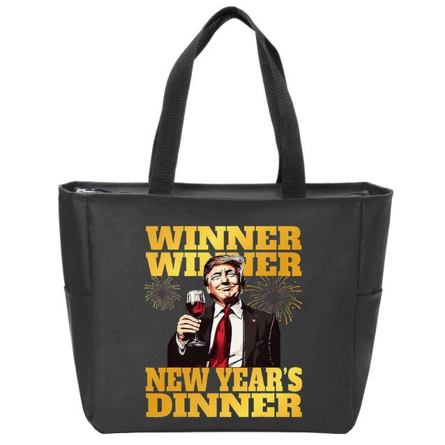 Funny Trump Winner YearS Dinner Trump Drinking Wine Zip Tote Bag