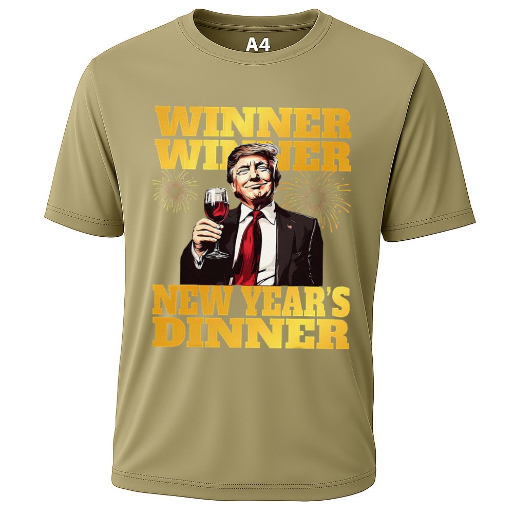 Funny Trump Winner YearS Dinner Trump Drinking Wine Cooling Performance Crew T-Shirt