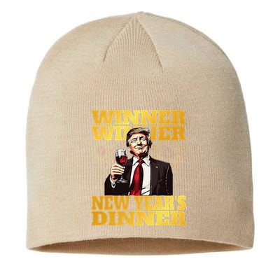 Funny Trump Winner YearS Dinner Trump Drinking Wine Sustainable Beanie