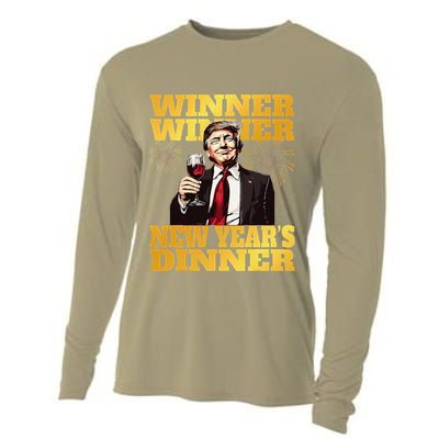 Funny Trump Winner YearS Dinner Trump Drinking Wine Cooling Performance Long Sleeve Crew