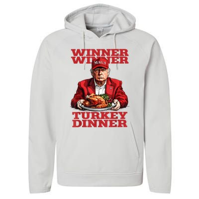 Funny Trump Winner Turkey Dinner Thanksgiving DaddyS Home Performance Fleece Hoodie