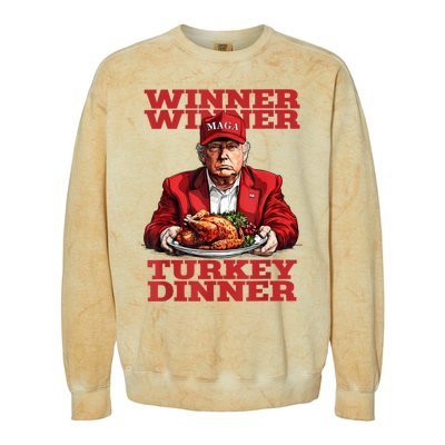 Funny Trump Winner Turkey Dinner Thanksgiving DaddyS Home Colorblast Crewneck Sweatshirt