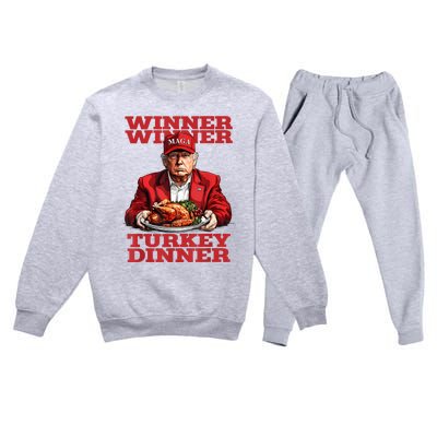 Funny Trump Winner Turkey Dinner Thanksgiving DaddyS Home Premium Crewneck Sweatsuit Set