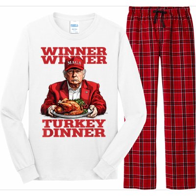 Funny Trump Winner Turkey Dinner Thanksgiving DaddyS Home Long Sleeve Pajama Set