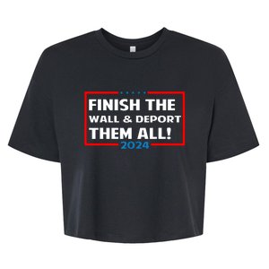 Finish The Wall Deport Them All 2024 Bella+Canvas Jersey Crop Tee