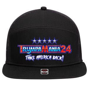 Funny Trump Wrestling Meme Fake News Trumpamania Take America Back 7 Panel Mesh Trucker Snapback Hat