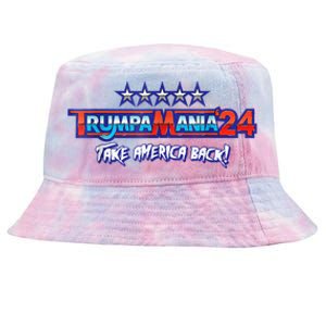 Funny Trump Wrestling Meme Fake News Trumpamania Take America Back Tie-Dyed Bucket Hat