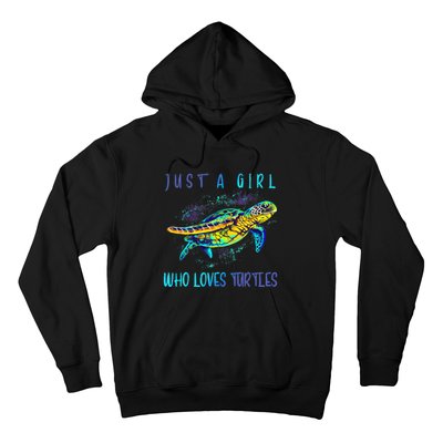 Funny Turtle Watercolor Sea Ocean Art Lovers Girl Hoodie