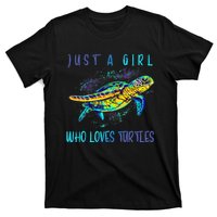 Funny Turtle Watercolor Sea Ocean Art Lovers Girl T-Shirt