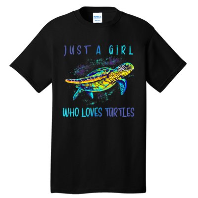 Funny Turtle Watercolor Sea Ocean Art Lovers Girl Tall T-Shirt