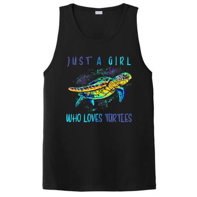 Funny Turtle Watercolor Sea Ocean Art Lovers Girl PosiCharge Competitor Tank