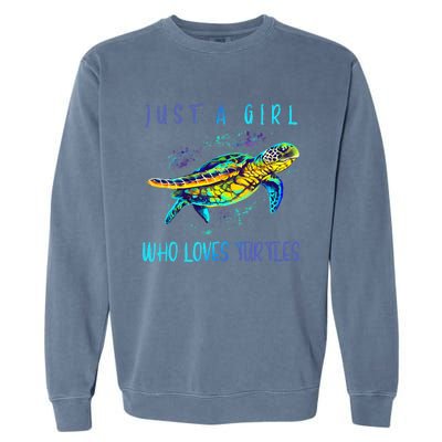 Funny Turtle Watercolor Sea Ocean Art Lovers Girl Garment-Dyed Sweatshirt