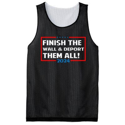 Finish The Wall Deport Them All 2024 Mesh Reversible Basketball Jersey Tank