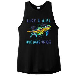 Funny Turtle Watercolor Sea Ocean Art Turtles Lovers Girl Outfit Ladies PosiCharge Tri-Blend Wicking Tank