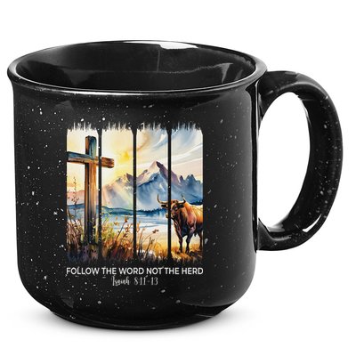 Follow The Word Not The Herd Christian Women Faith Bible 15oz Campfire Ceramic Mug