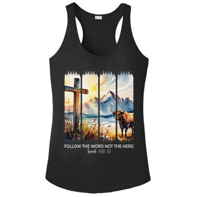 Follow The Word Not The Herd Christian Women Faith Bible Ladies PosiCharge Competitor Racerback Tank
