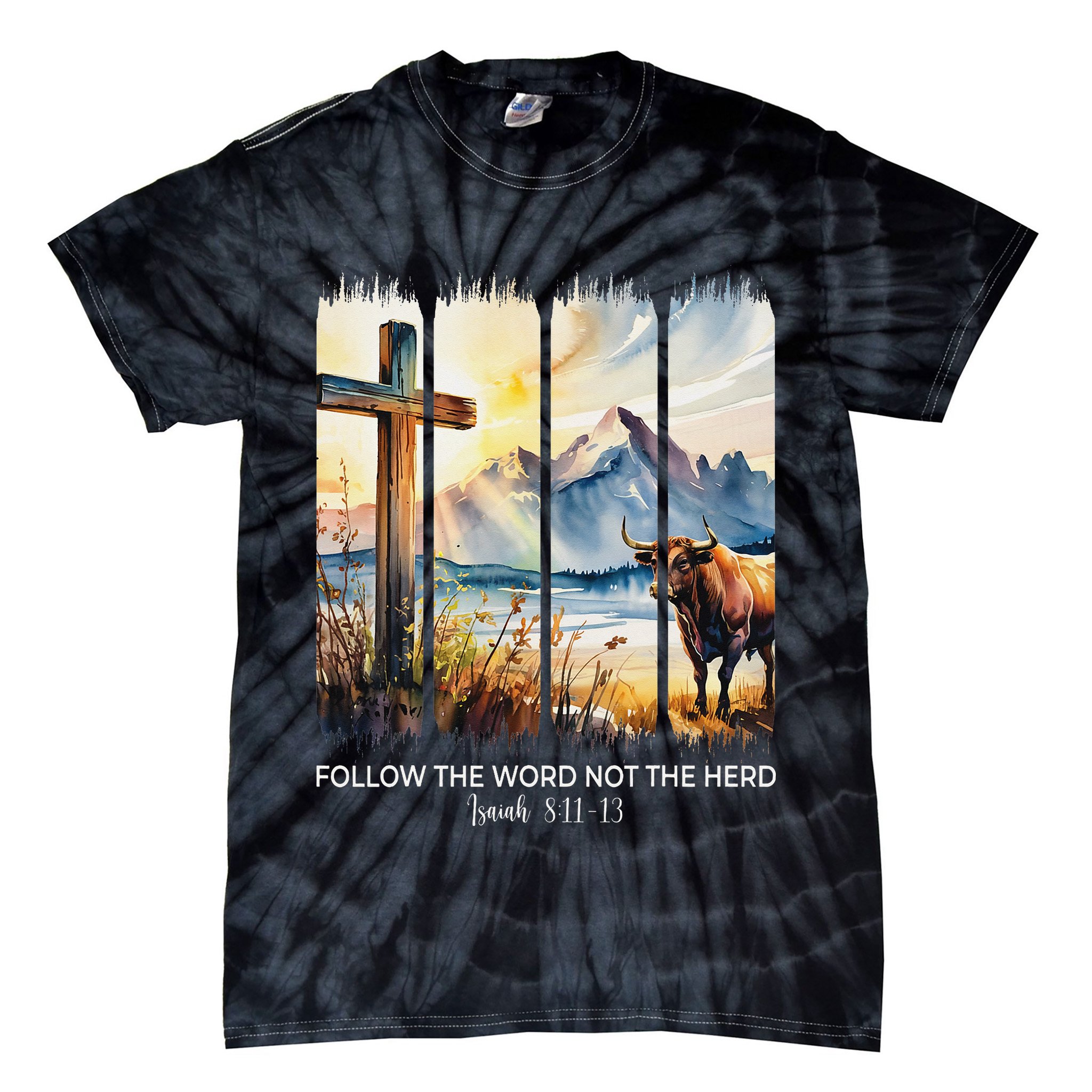 Follow The Word Not The Herd Christian Women Faith Bible Tie-Dye T-Shirt