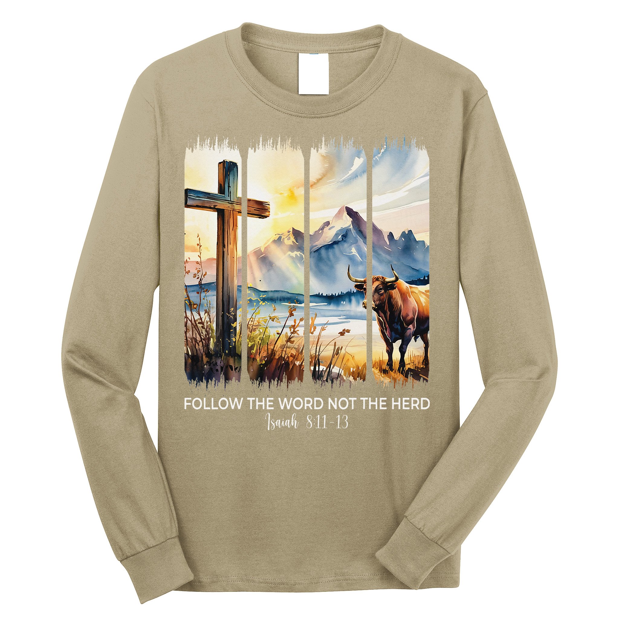 Follow The Word Not The Herd Christian Women Faith Bible Long Sleeve Shirt