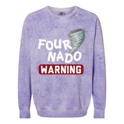 Fournado Tornado Watcher Chaser Birthday Colorblast Crewneck Sweatshirt