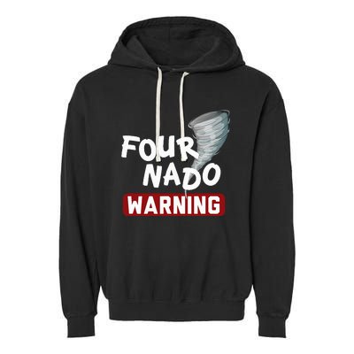 Fournado Tornado Watcher Chaser Birthday Garment-Dyed Fleece Hoodie