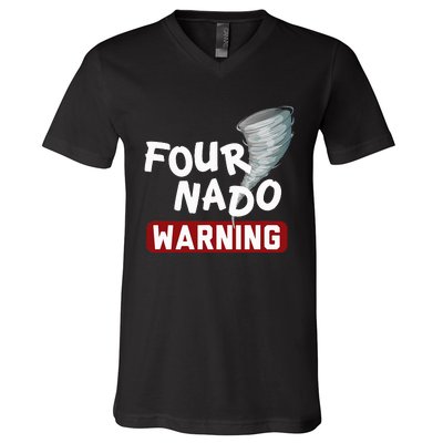 Fournado Tornado Watcher Chaser Birthday V-Neck T-Shirt