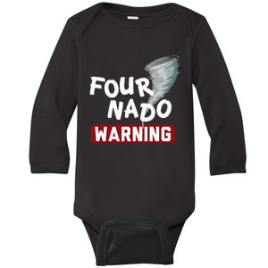 Fournado Tornado Watcher Chaser Birthday Baby Long Sleeve Bodysuit